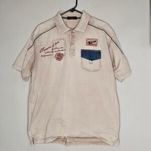 Y2K XL Short Sleeve Shirt Men Casual Pullover Indie Grunge Gorpcore Utility‎